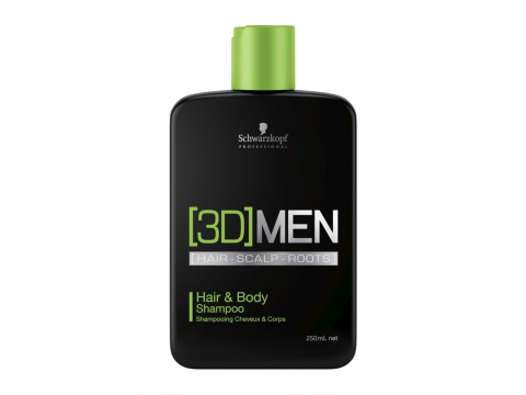 SCHWARZKOPF 3DMEN Hair&Body plaukų ir kūno šampūnas, 250ml